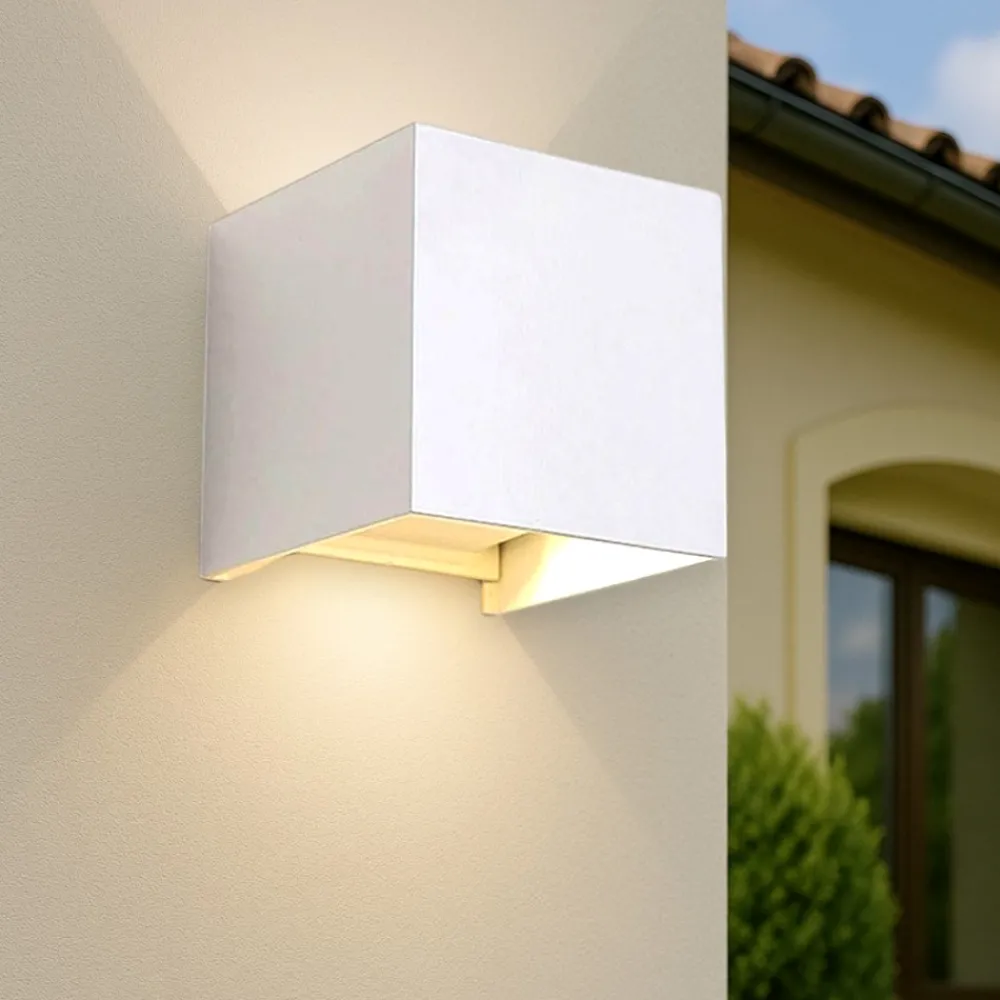 Applique Da Esterno-Life Electronics Life applique led 20w 3000k 4000k 5000k cubo bianco per esterno