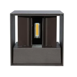 Applique Da Esterno-Life Electronics Life applique per esterni cubo marrone led 20w 3000k 4000k 5000k