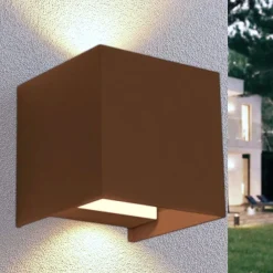 Applique Da Esterno-Life Electronics Life applique per esterni cubo marrone led 20w 3000k 4000k 5000k