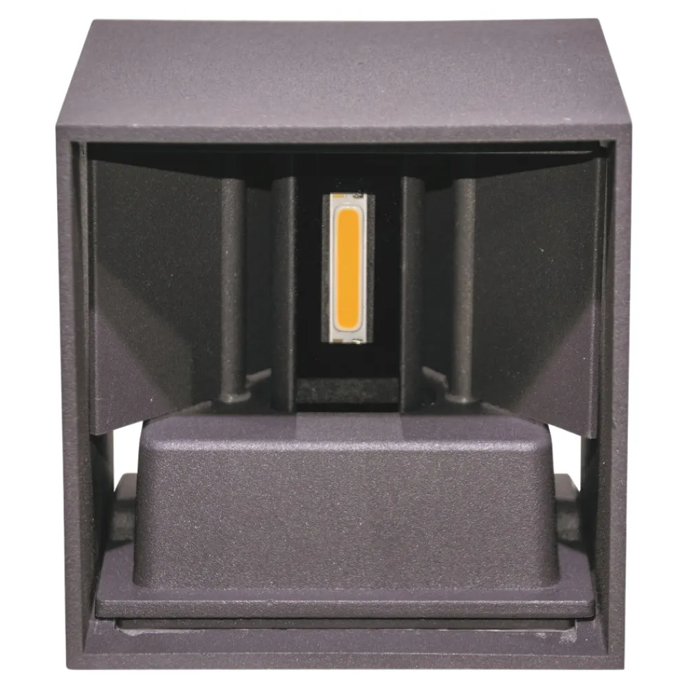 Applique Da Esterno-Life Electronics Life applique per esterno cubo led 12w tricolor grigio antracite ip65