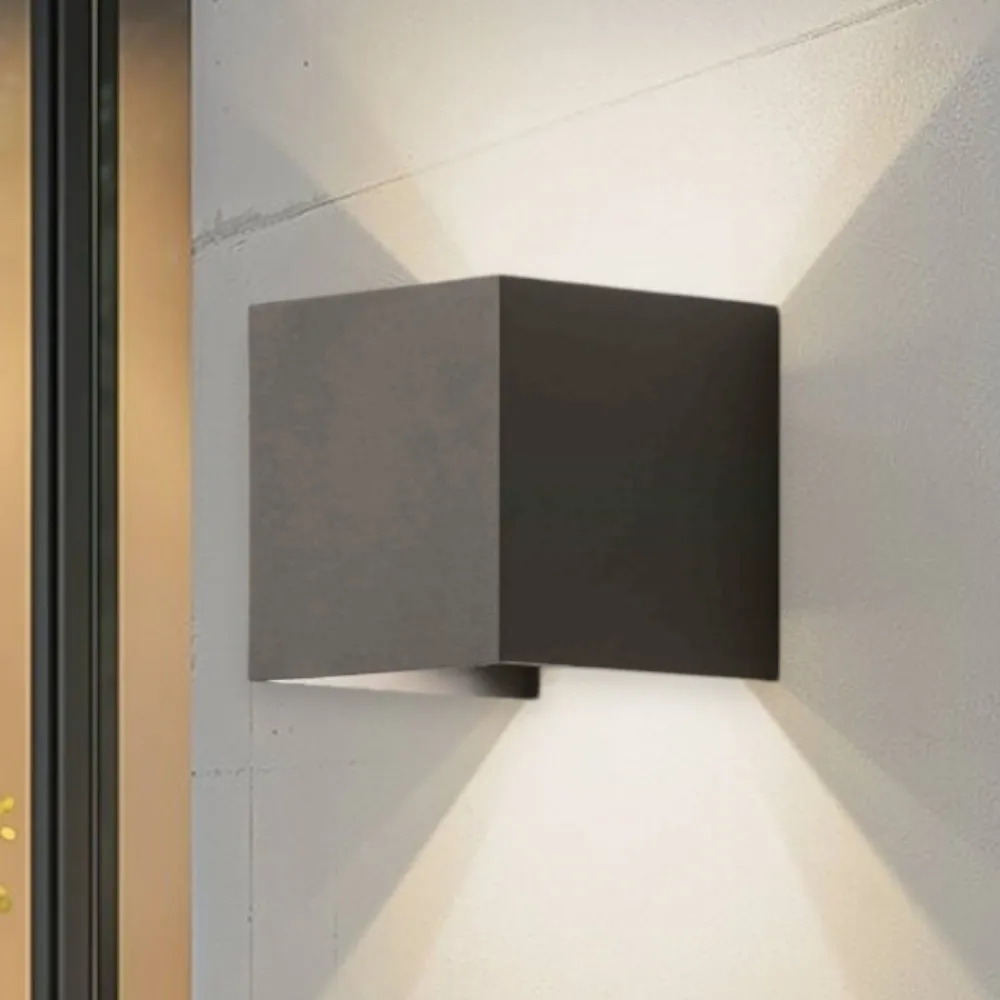 Applique Da Esterno-Life Electronics Life applique per esterno cubo led 12w tricolor grigio antracite ip65