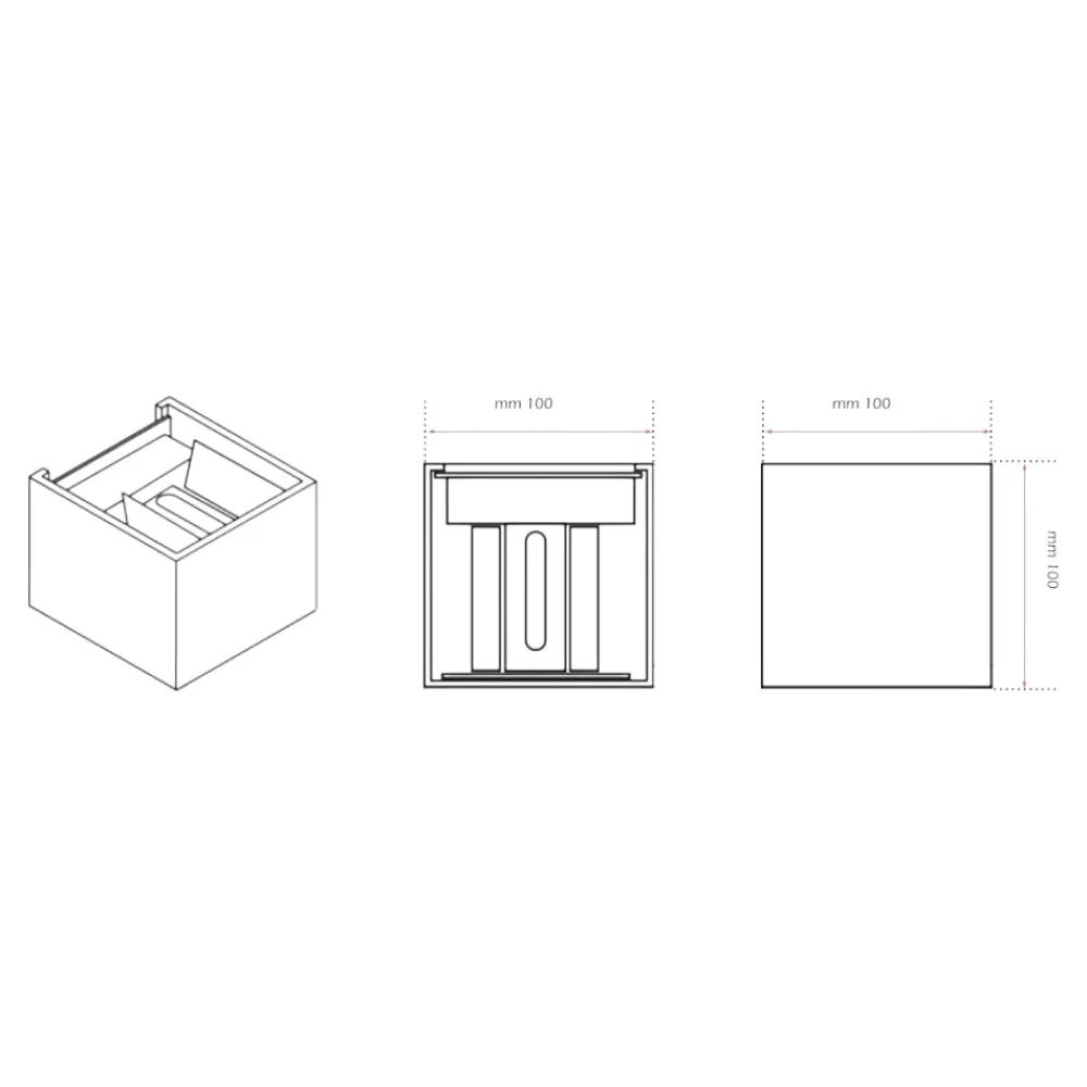 Applique Da Esterno-Life Electronics Life applique per esterno cubo led 12w tricolor grigio antracite ip65
