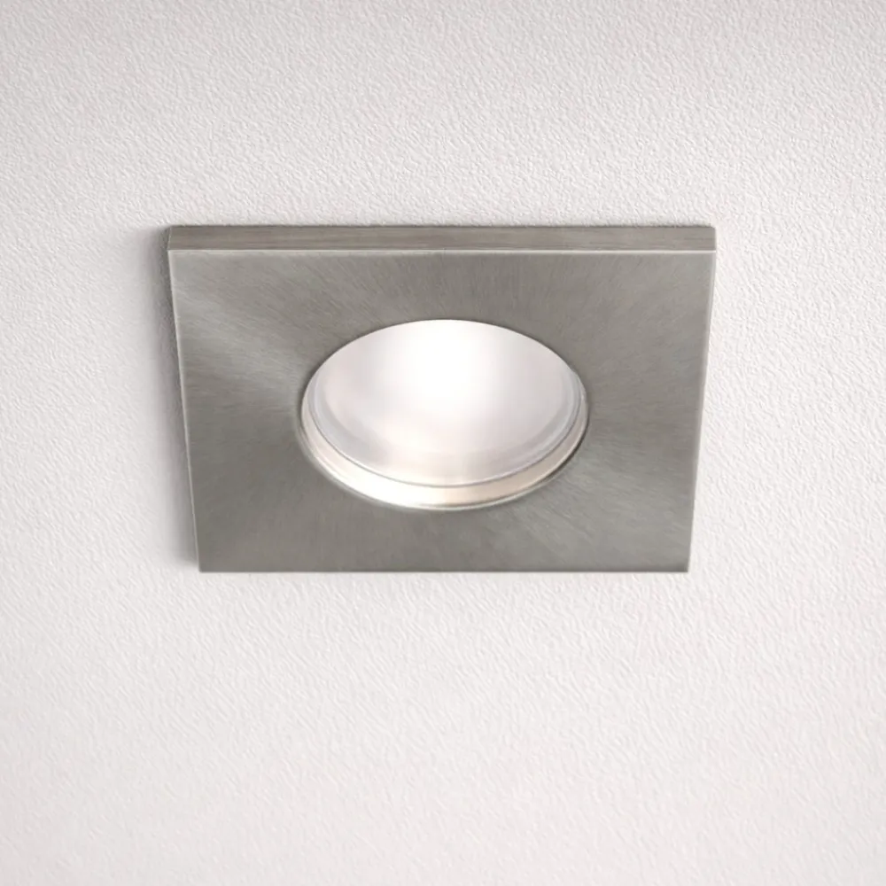 Faretti Da Incasso-Life Electronics Life faretto per bagno doccia da incasso ip65 quadrato nichel