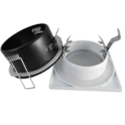 Faretti Da Incasso-Life Electronics Life faretto per bagno doccia da incasso ip65 quadrato nichel
