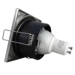 Faretti Da Incasso-Life Electronics Life faretto per bagno doccia da incasso ip65 quadrato nichel
