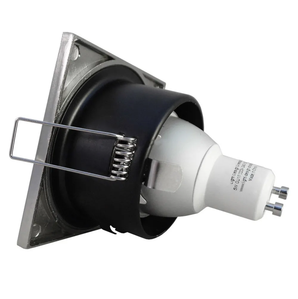 Faretti Da Incasso-Life Electronics Life faretto per bagno doccia da incasso ip65 quadrato nichel