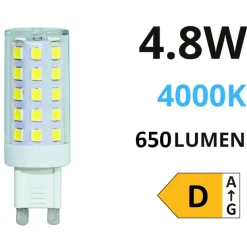 Lampadine Led-Life Electronics Life lampada led g9 4.8w 4000k lm650 cri80 ottica 300