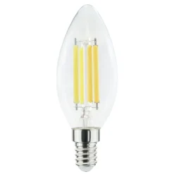 Lampadine Led-Life Electronics Life lampadina candela vetro led e14 470lm 4,5w 3000k filamento trasparente