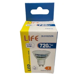 Lampadine Led-Life Electronics Life lampadina di vetro led gu10 6,7w 720lm 4000k 39910252n ottica 100