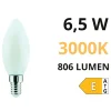 Lampadine Led-Life Electronics Life lampadina e14 candela led 6,5w 3000k 806lm vetro bianco milky