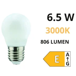 Lampadine Led-Life Electronics Life lampadina e27 led 6.5w 3000k 806lm mini sfera bianca milky