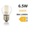 Lampadine Led-Life Electronics Life lampadina e27 led 6,5w 3000k 806lm sfera trasparente
