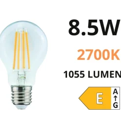 Lampadine Led-Life Electronics Life lampadina goccia e27 led 8.5w 2700k 1055lm vetro trasparente