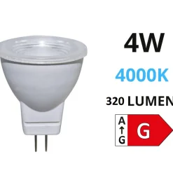 Lampadine Led-Life Electronics Life lampadina gu4 led 4w 4000k 12vdc 320lm ottica 38 cod 39.915014n40