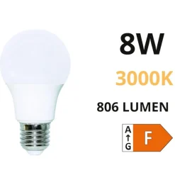 Lampadine Led-Life Electronics Life lampadina led e27 goccia bianca 8w 3000k 806lm ottica 310
