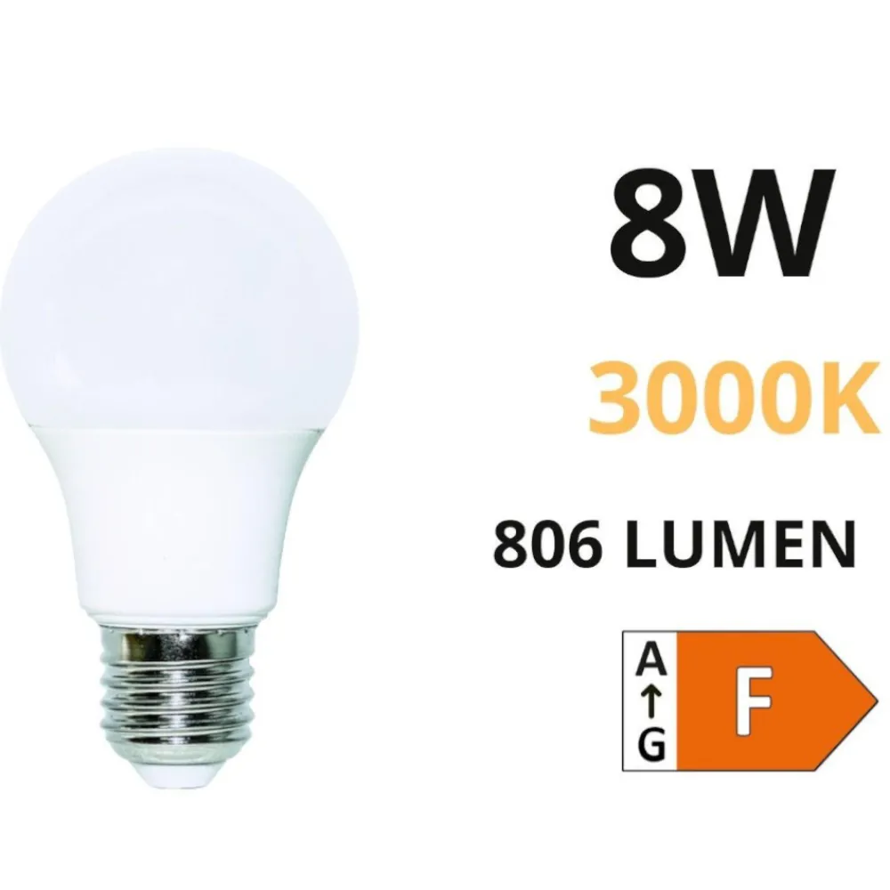 Lampadine Led-Life Electronics Life lampadina led e27 goccia bianca 8w 3000k 806lm ottica 310