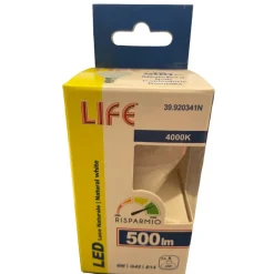 Lampadine Led-Life Electronics Life lampadina led e14 6w 4000k 500lm minisfera bianca ottica 270