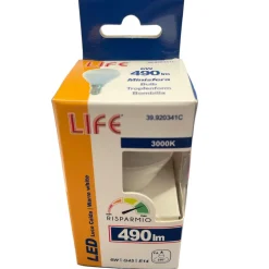Lampadine Led-Life Electronics Life lampadina led e14 6w 3000k 490lm minisfera ottica 270