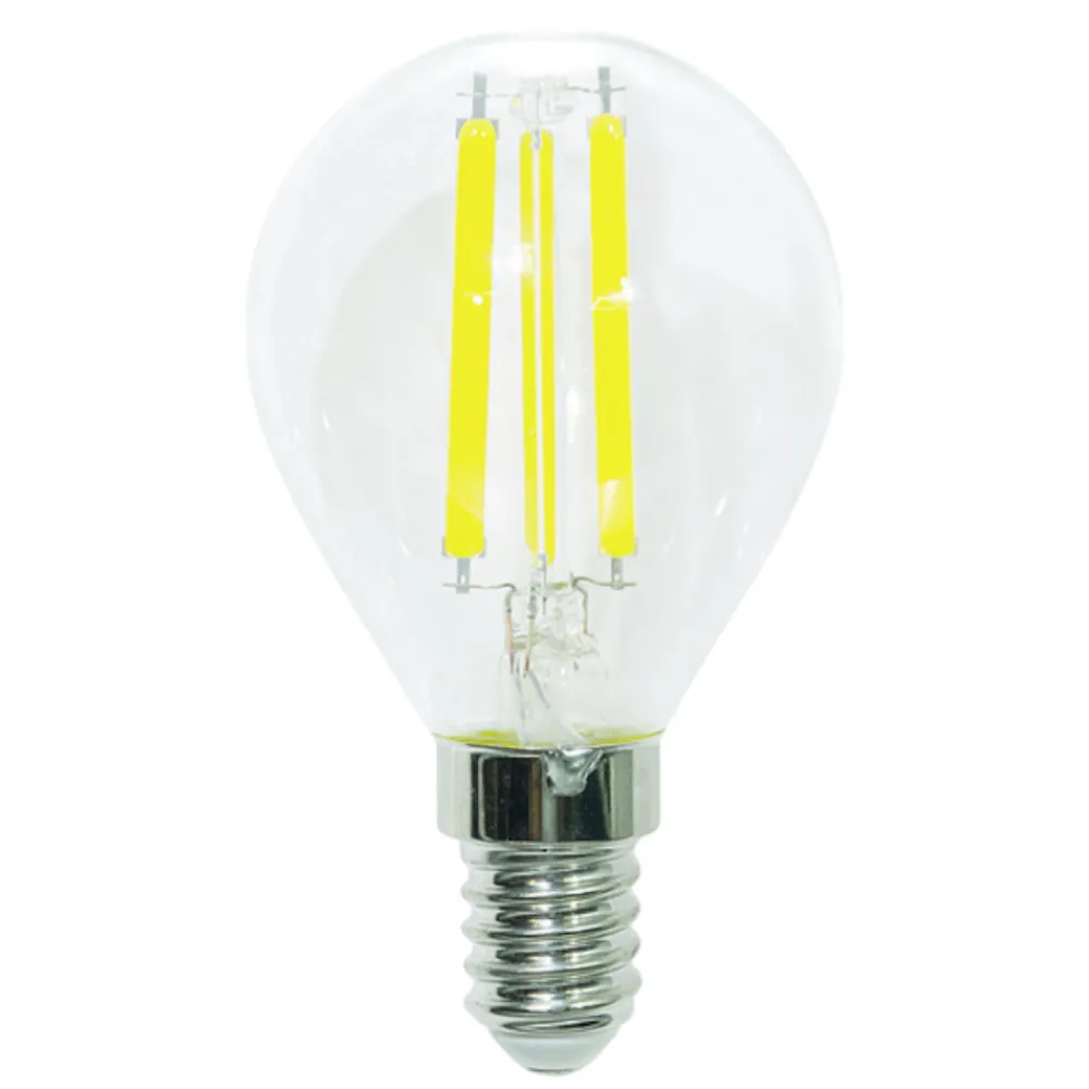 Lampadine Led-Life Electronics Life lampadina led e14 6,5w 3000k 806lm sfera vetro trasparente