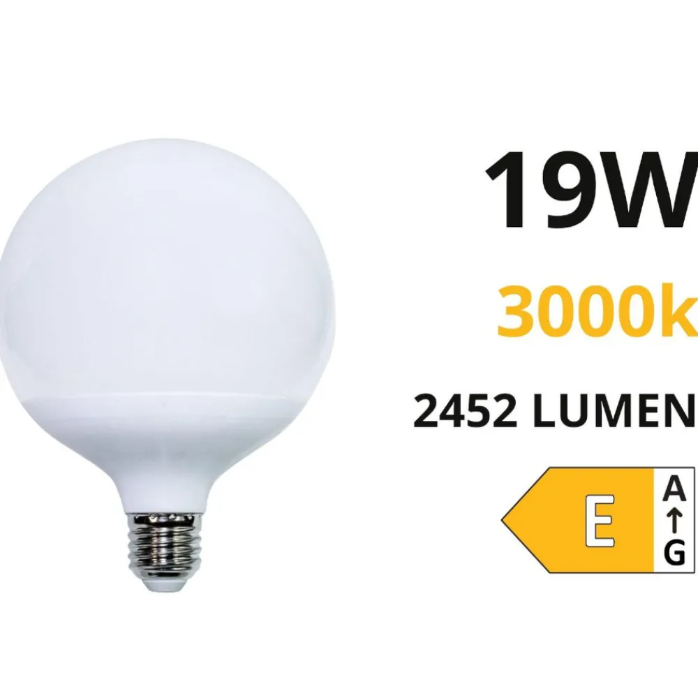Lampadine Led-Life Electronics Life lampadina led globo e27 19w 3000k 2452lm ottica 300