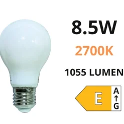 Lampadine Led-Life Electronics Life lampadina led goccia e27 8.5w 2700k dimmerabile vetro bianco