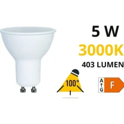 Lampadine Led-Life Electronics Life lampadina led gu10 5w 3000k 403lm ottica 100 39.910215c