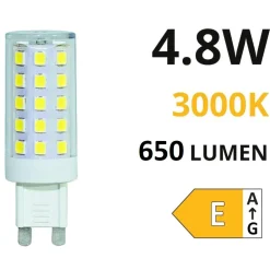 Lampadine Led-Life Electronics Life lampadina led g9 4.8w 3000k 650lm ottica 300