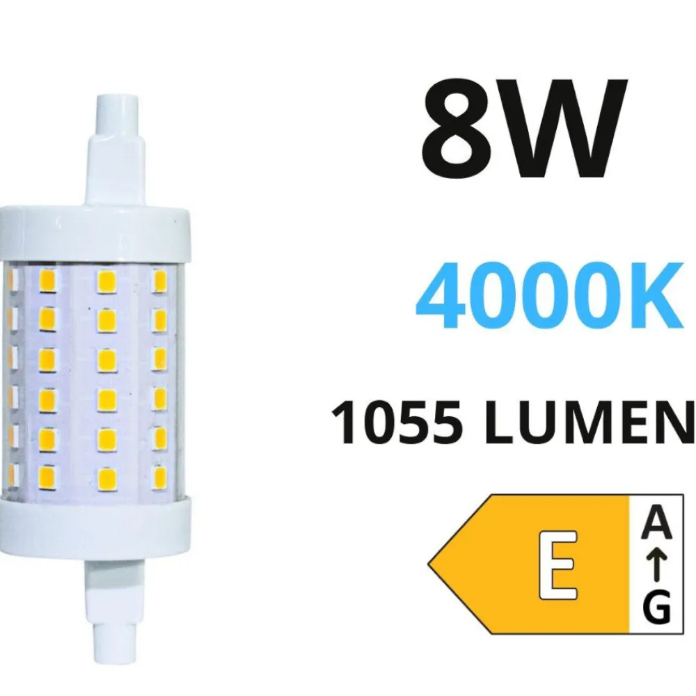 Lampadine Led-Life Electronics Life lampadina r7s led 8w 4000k 78mm 1055lm ottica 360