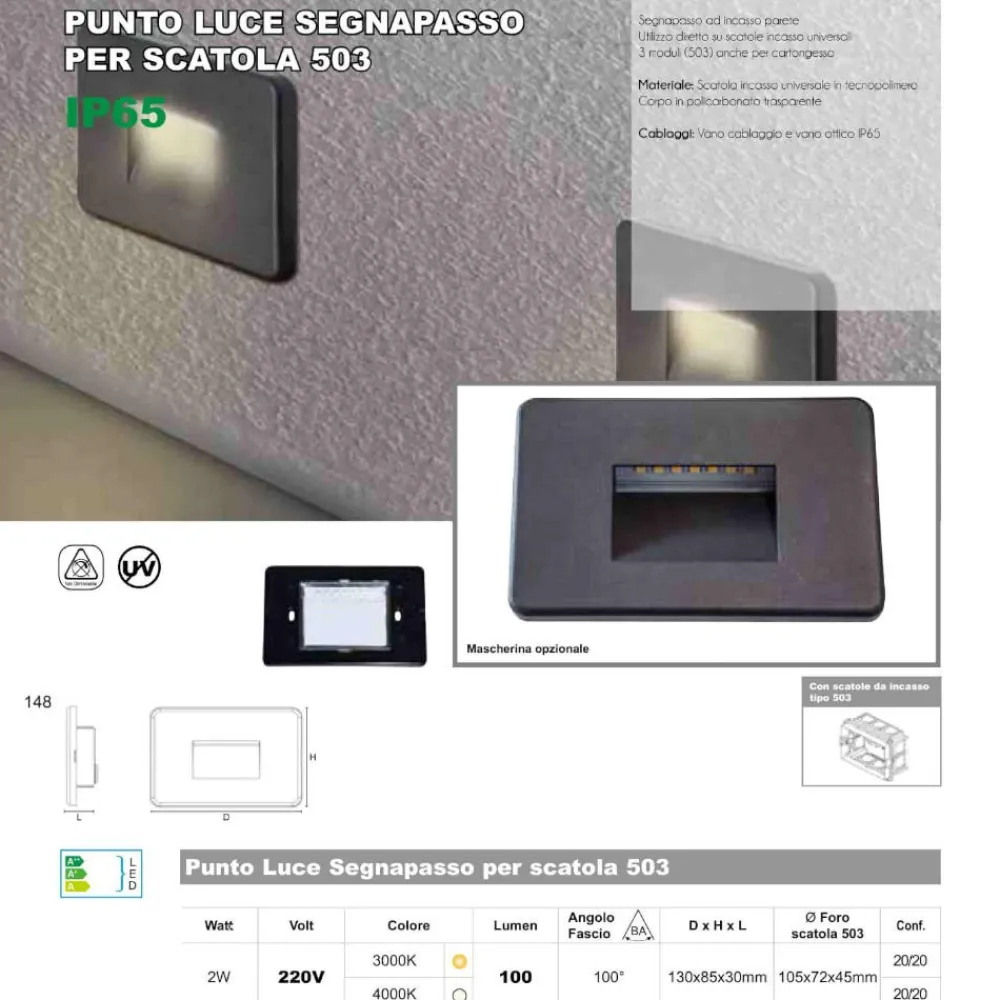 Segnapasso Led-Life Electronics Life segnapasso led antracite per esterno da incasso 2w 3000k 4000k 5000k