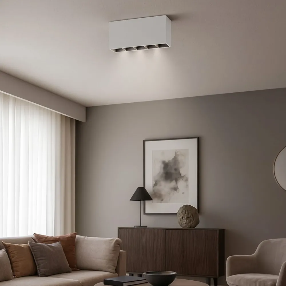 Plafoniere Moderne-Ideal Lux Lika pl plafoniera con faretti led 12w 3000k bianca