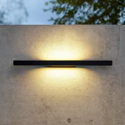 Applique Da Esterno-Ideal Lux Linea ap d104 applique da esterno led 20w 3000k nera rettangolare