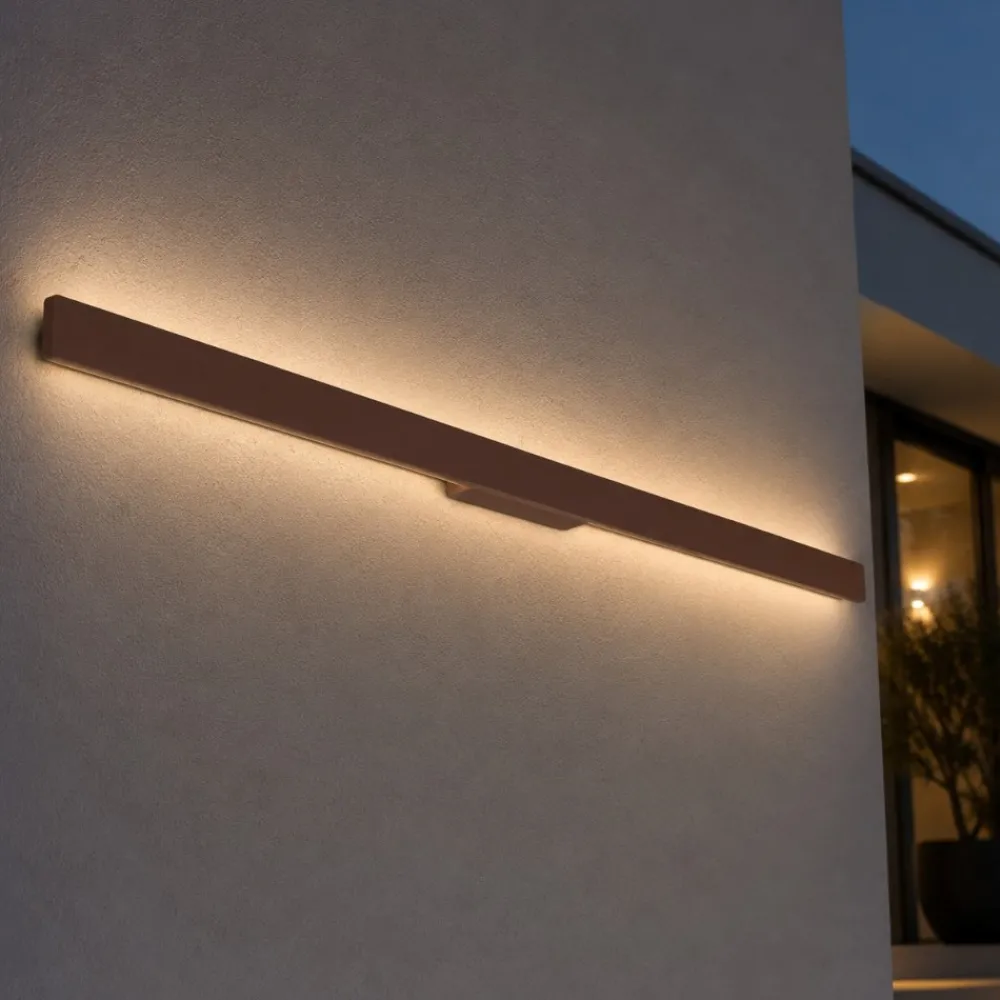 Applique Da Esterno-Ideal Lux Linea ap d144 applique da esterno led 3000k marrone