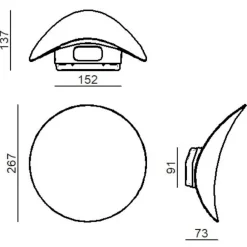 Applique Da Esterno-Linea Light alba applique da esterno grigia design ondulato led ip65