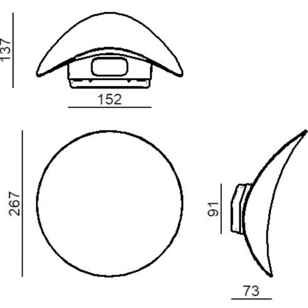 Applique Da Esterno-Linea Light alba applique da esterno grigia design ondulato led ip65