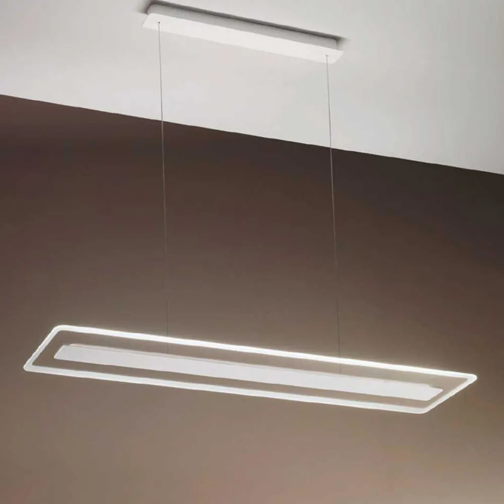 Lampadari Moderni-Linea Light antille lampadario bianco moderno led 45w 3000k