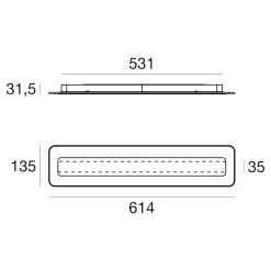 Applique Da Parete-Linea Light antille s rame applique led 28w 3000k