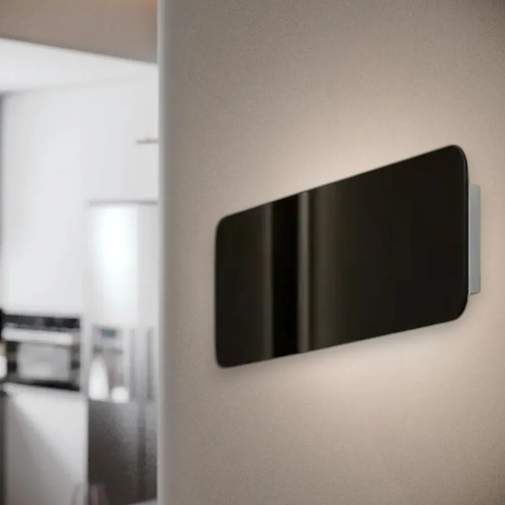 Applique Da Parete-Linea Light applique gemini w1 nera led 14w 2700k bi emissione