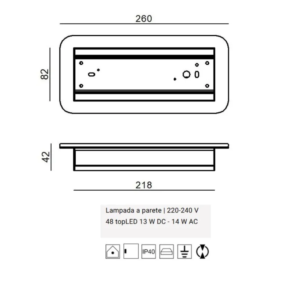 Applique Da Parete-Linea Light applique gemini w1 nera led 14w 2700k bi emissione