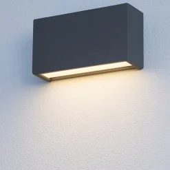 Applique Da Parete-Linea Light applique led 10w 3000k box w2 cemento bi emissione
