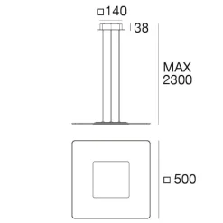Lampadari Moderni-Linea Light aruba lampadario moderno 38w led 3000k rame