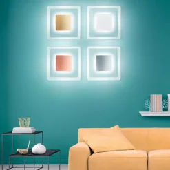Plafoniere Moderne-Linea Light aruba s plafoniera led 19w 3000k quadrata cromo
