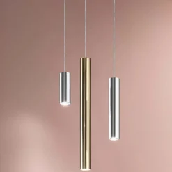 Lampade A Sospensione-Linea Light birba lampada a sospensione cilindro ottone lucido