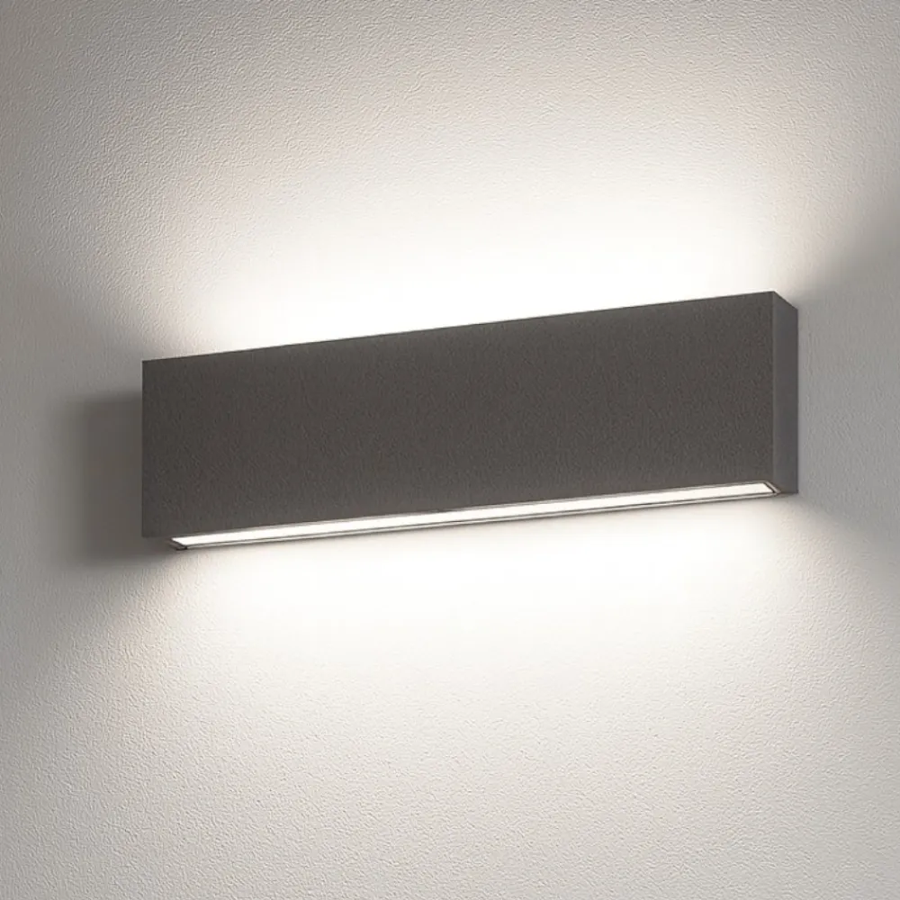 Applique Da Parete-Linea Light box w2 applique led 19w 4000k cemento bi emissione