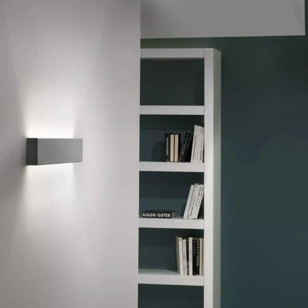 Applique Da Parete-Linea Light box w2 applique led 19w 4000k cemento bi emissione