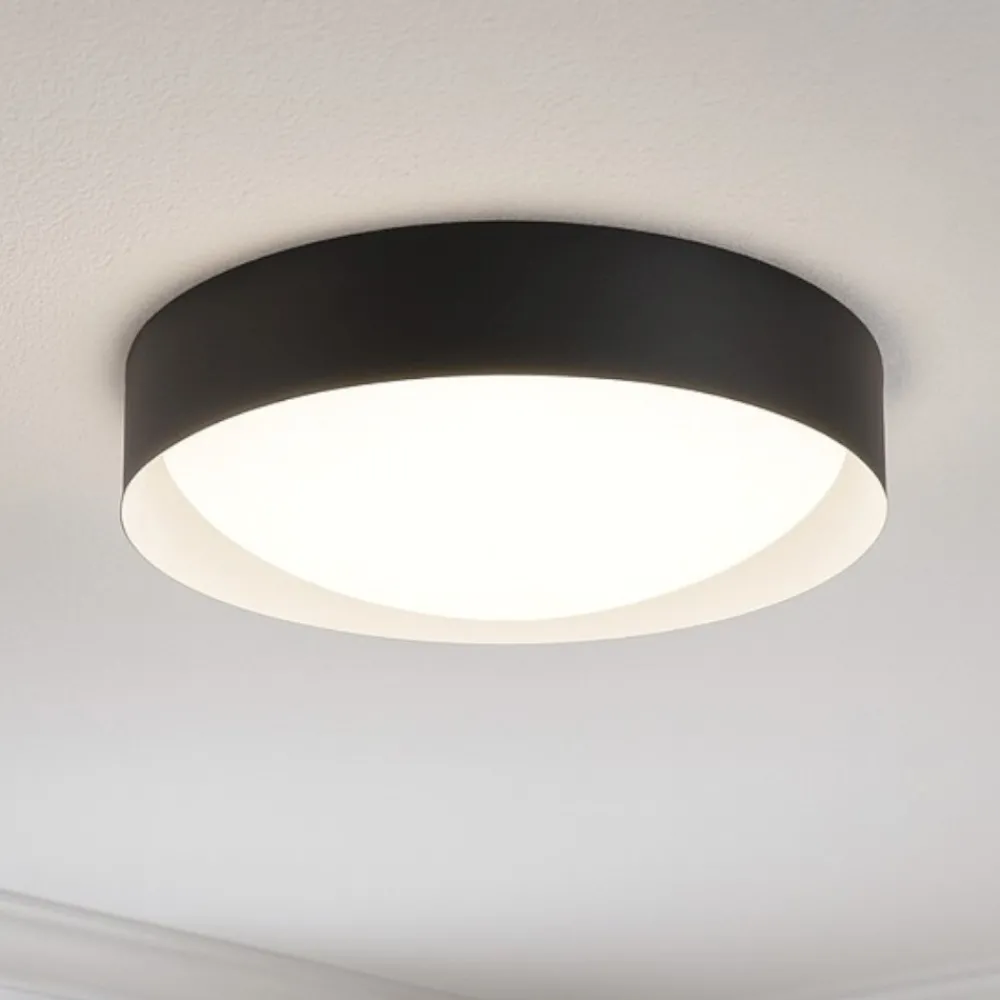 Plafoniere Moderne-Linea Light crew 2 plafoniera led 22w 3000k bianco nero