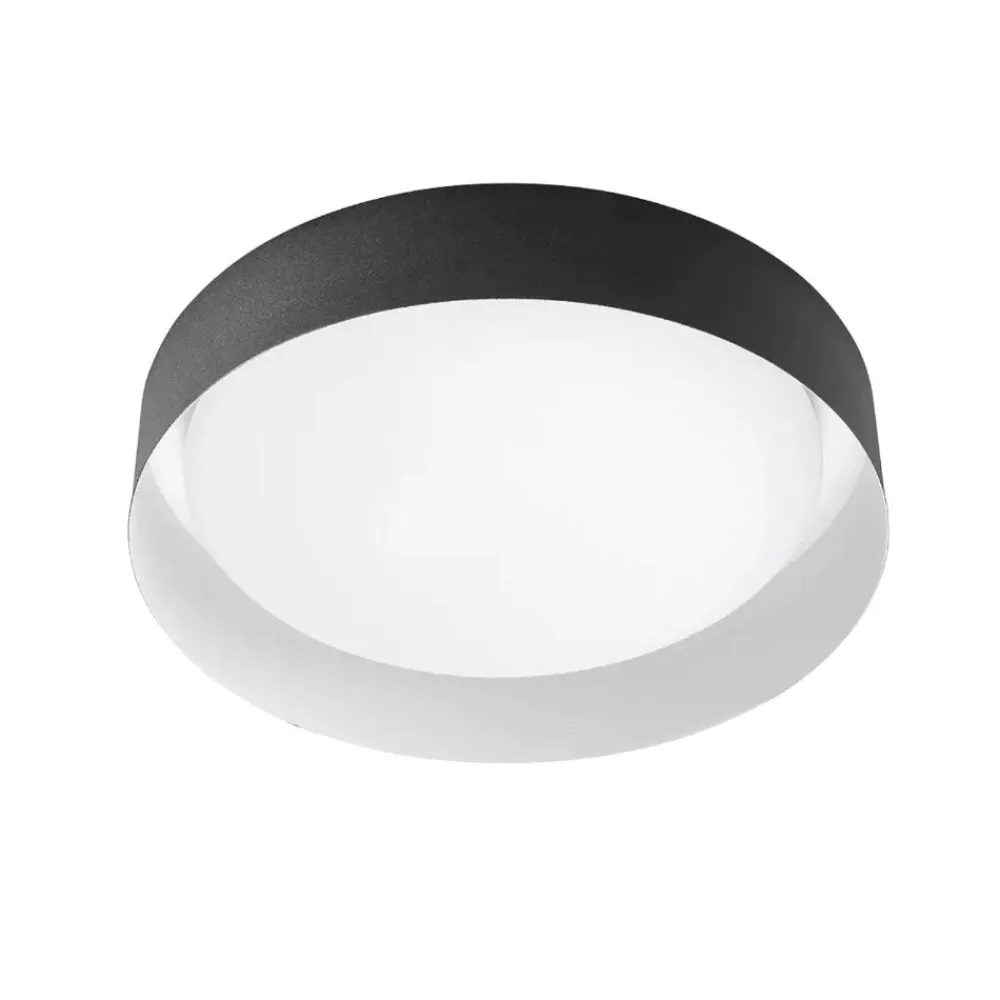 Plafoniere Moderne-Linea Light crew 2 plafoniera led 22w 3000k bianco nero
