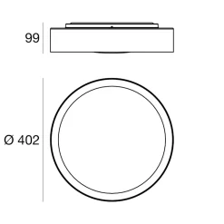 Plafoniere Moderne-Linea Light crew 2 plafoniera led 22w 3000k bianco nero