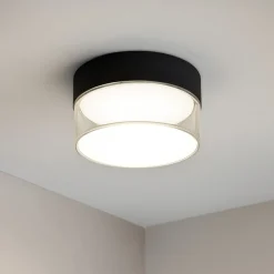 Plafoniere Moderne-Linea Light crumb plafone led 10w 3000k rotondo nero