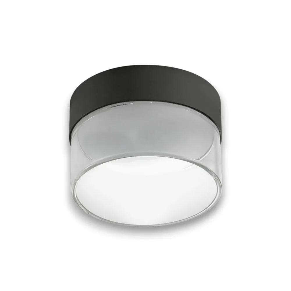 Plafoniere Moderne-Linea Light crumb plafone led 10w 3000k rotondo nero