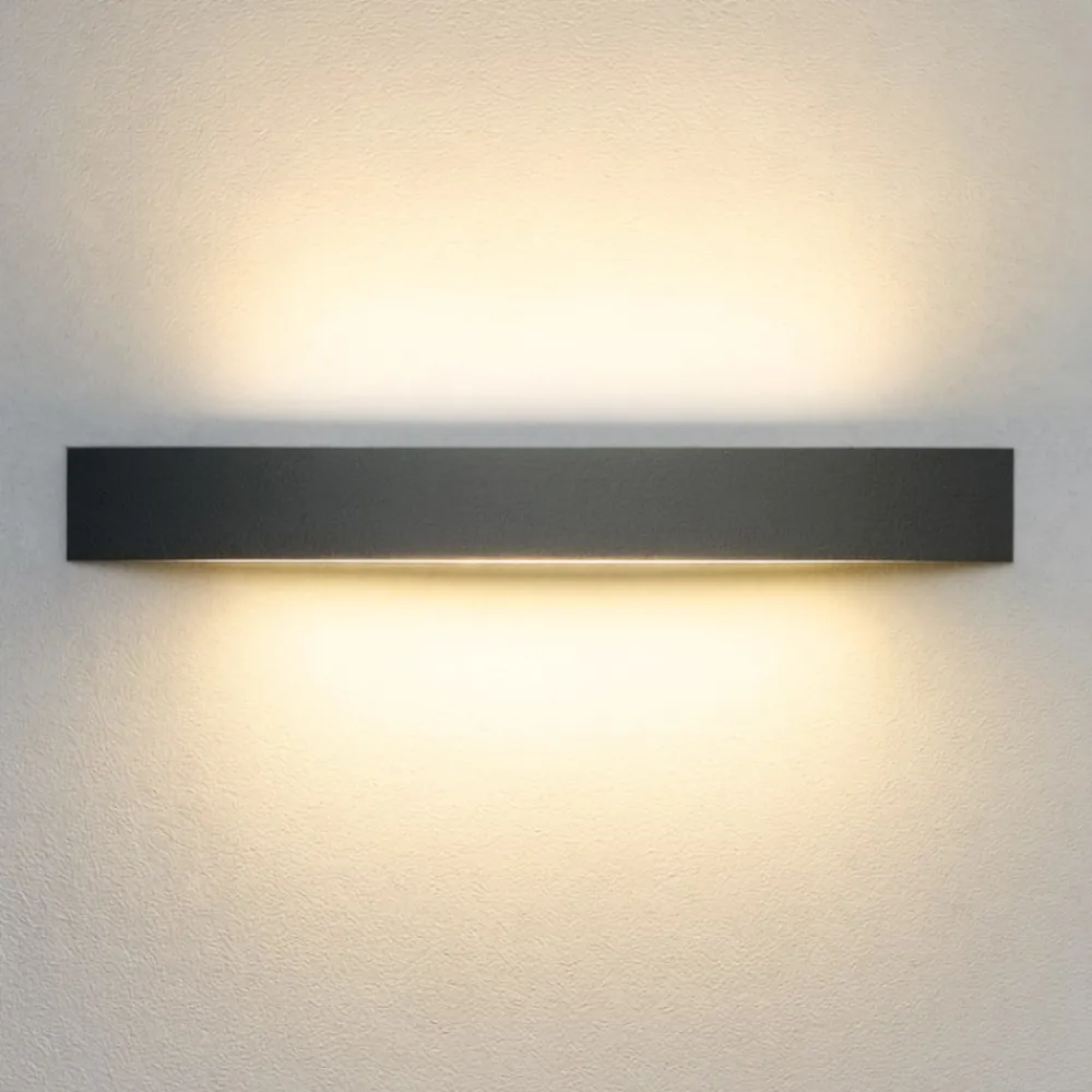 Applique Da Parete-Linea Light curve applique led 30w 3000k grigio scuro cemento